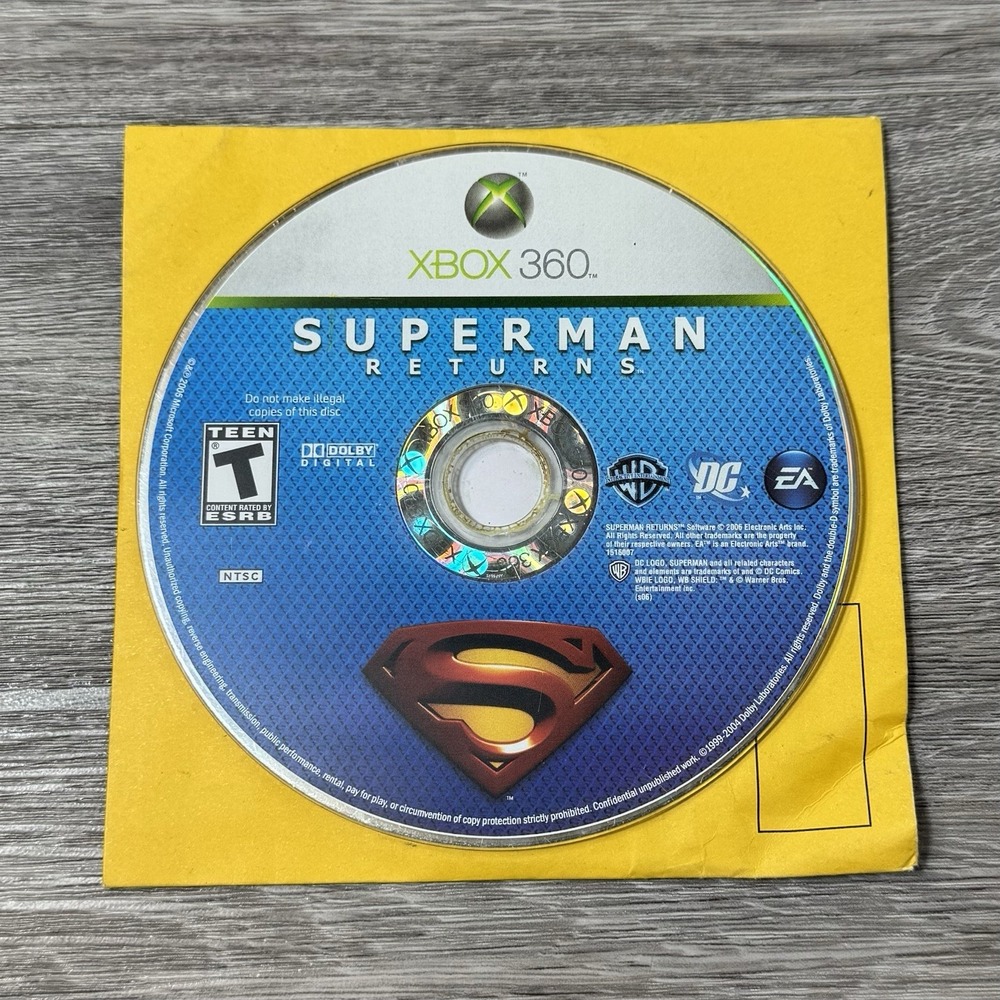 Superman Returns Microsoft Xbox 360 Game 2006 - DISC ONLY